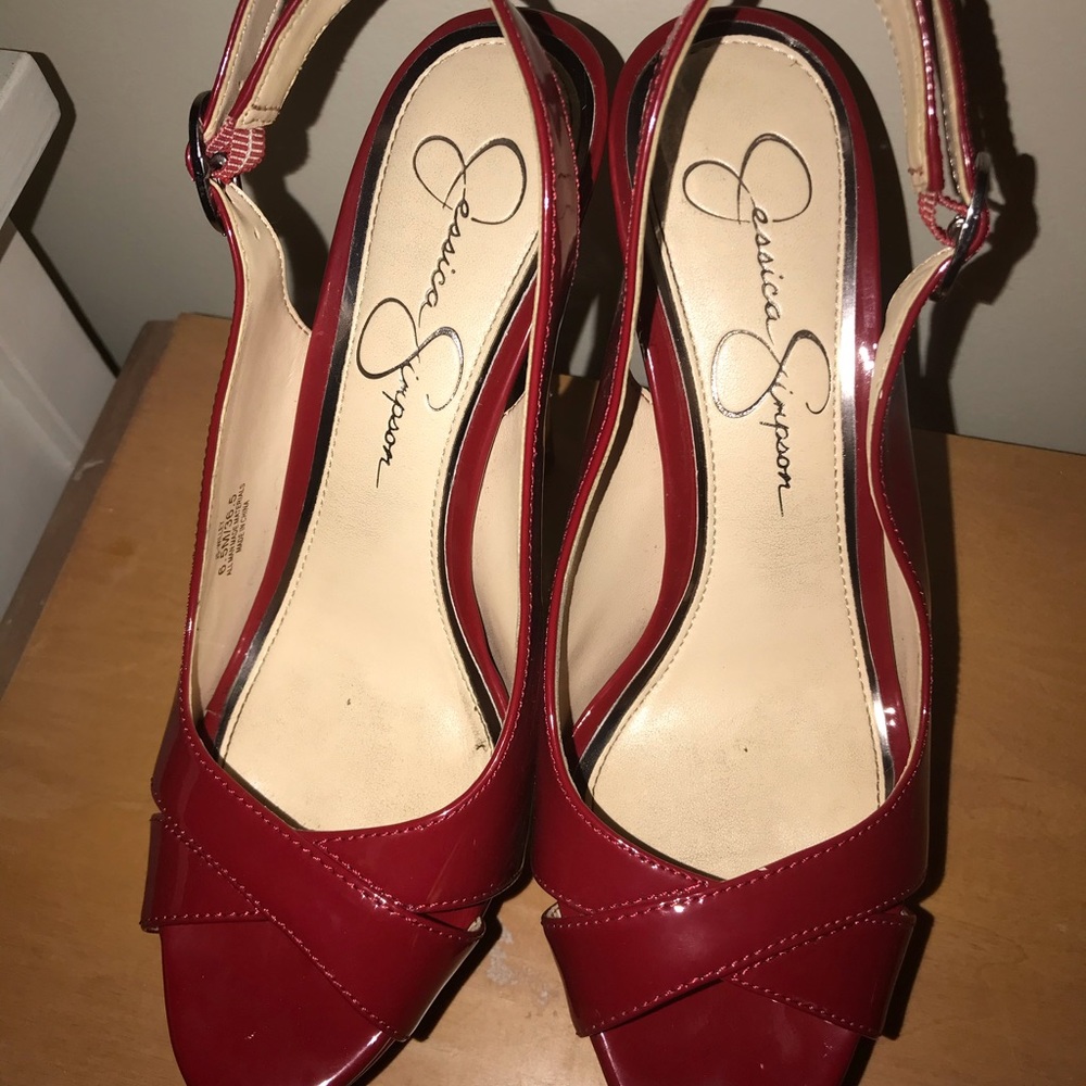 Red Jessica Simpson heels